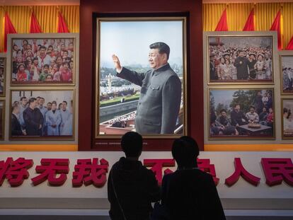 Un retrato del presidente chino, Xi Jinping, en el Museo del Partido Comunista chino, en Pekín, (China), el pasado 4 de octubre.