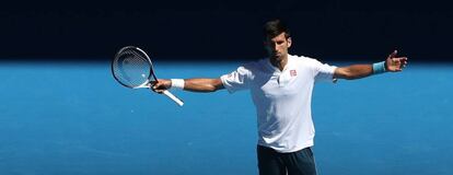 Djokovic, durante el partido contra Istomin.