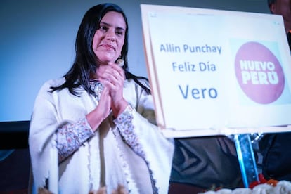 Verónika Mendoza, del Movimiento Nuevo Perú, el sábado.