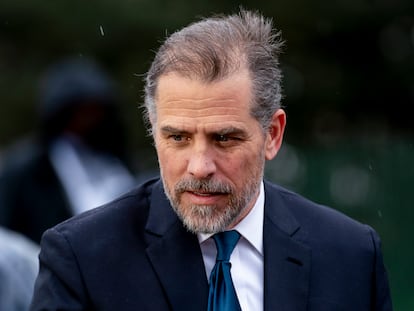 Hunter Biden, the son of President Joe Biden, speaks to guests during the White House Easter Egg Roll on the South Lawn of the White House, April 18, 2022, in Washington.