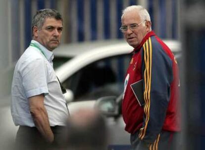 Villar y Luis Aragonés, durante el Mundial de 2006 en Alemania.