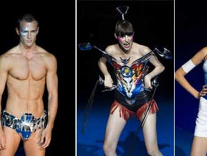 Desfile homenaje a la primera colección de Thierry Mugler el miércoles en Barcelona.