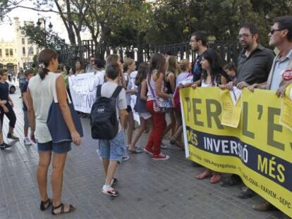 Una protesta de la Plataforma per l'Ensenyament Públic en Valencia.