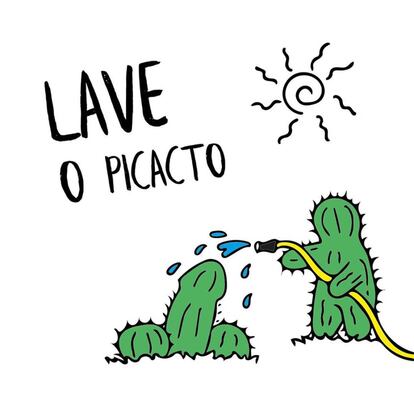 Lávate el 'pichactus', del ilustrador Caco, o cacto. |