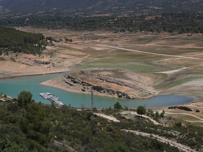 Situaci&oacute;n del embalse de Entrepe&ntilde;as del Tajo a principios de este verano. 