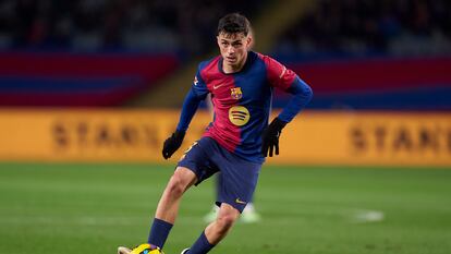 Pedri en el partido de Liga ante el Atlético de Madrid.