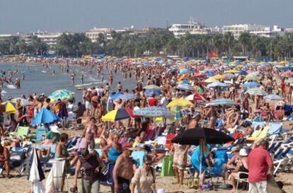 Imagen de la playa e Salou el pasado 1 de octubre.