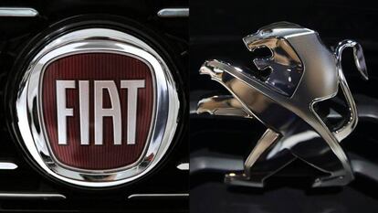  Logos de Fiat y Peugeot. 