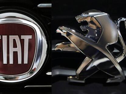  Logos de Fiat y Peugeot. 