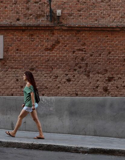 Huellas que dejaron los disparos de la Guerra Civil en la ciudad de Madrid. Travesía de Conde Duque.