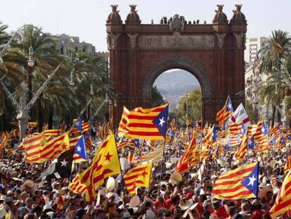 Manifestació independentista l'11 de setembre del 2017 a Barcelona.