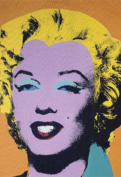 Detalle de la obra <i>Marilyn Naranja</i> (1962), que sale a subasta esta semana en Nueva York.