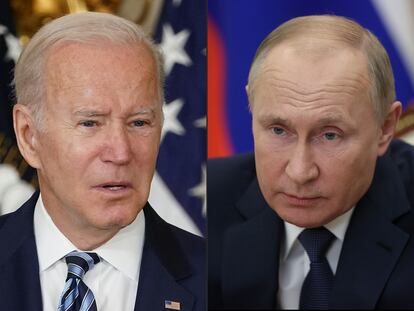 Joe Biden (izquierda) y Vladímir Putin se han emplazado a una videoconferencia este martes para tratar la crisis ucrania.