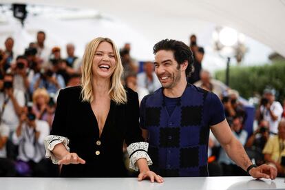 Los actores Virginie Efira y Tahar Rahim, este domingo durante la presentación de la película 'Don Juan', del director Serge Bozon. 