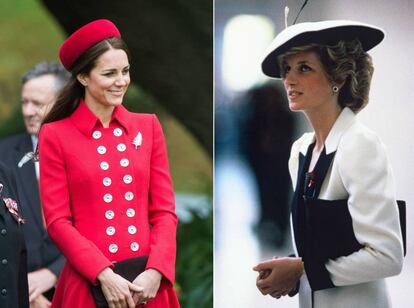 Kate Middleton y Diana de Gales, con trajes de la firma.