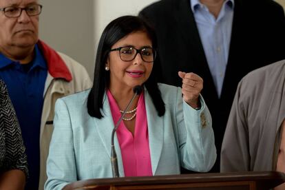 Delcy Rodriguez, presidente da Assembleia Constituinte, que decretou o embaixador brasileiro &#039;persona non grata&#039;