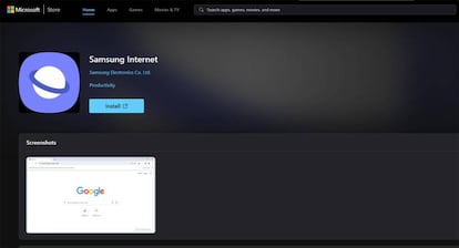 Navegador Samsung Windows tienda
