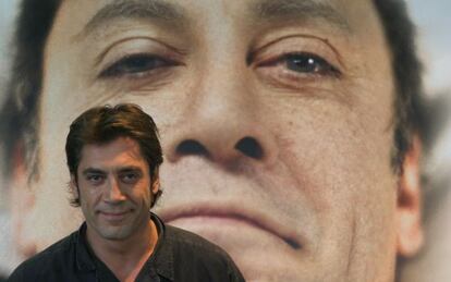 Javier Bardem en una rueda de prensa por &#039;Mar adentro&#039;