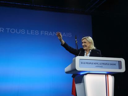 Marine Le Pen, en un acto de campaña ante la segunda vuelta de las elecciones en Francia.