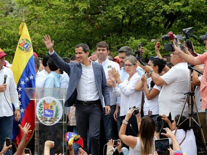 Juan Guaido, este sábado en Caracas, Venezuela. 