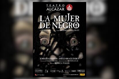 Cartel promocional de 'La mujer de negro' en el Teatro Alcázar.