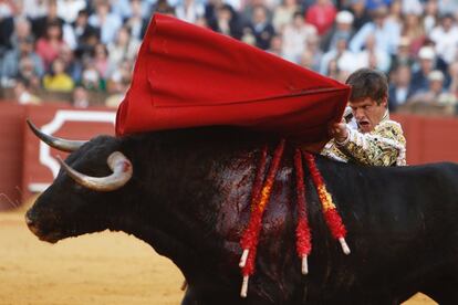 Pero mediado el trasteo el maestro madrileño se decidió por fin a entregarse a su labor tanto como el toro, a darse por completo y sin reparos a una embestida que, cuanto más baja iba la muleta, se iba haciendo más profunda y templada.