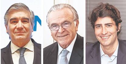 Francisco Reynés, presidente de Naturgy; Isidro Fainé, presidente de Criteria y de la Fundación Bancaria La Caixa, y Jaime Siles, vicepresidente y representante de IFM.