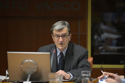 Ignacio Muñagorri, durante su comparecencia en el Parlamento vasco.