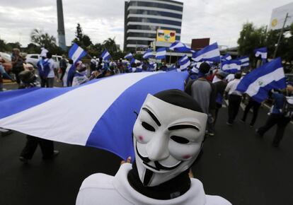 Manifestación contra el Gobierno de Daniel Ortega en Managua.