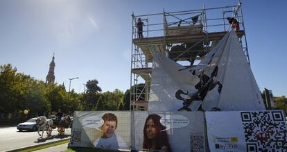 Rehabilitación del monumento dedicado al Cid Campeador en Sevilla.