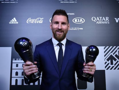 Messi, amb el premi The Best.