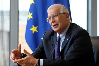 El Alto Representante de Política Exterior de la Unión Europea, Josep Borrell, este viernes en su oficina en Bruselas.