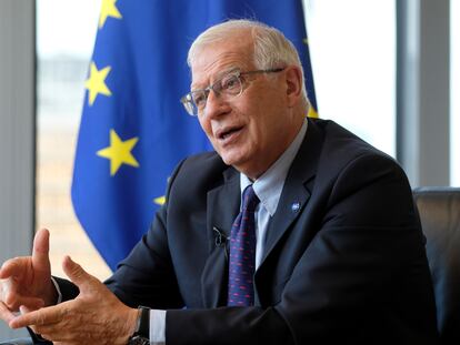 El Alto Representante de Política Exterior de la Unión Europea, Josep Borrell, este viernes en su oficina en Bruselas.