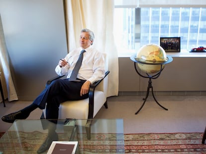 Jamie Dimon, CEO y presidente de JP Morgan, en su despacho de Nueva York.