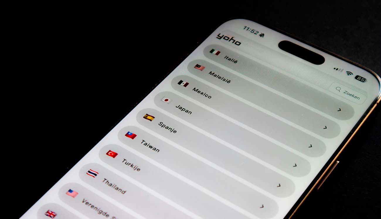 Selección de país en un iPhone