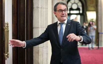 El presidente catal&aacute;n, Artur Mas, en el Parlament. 