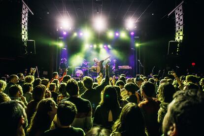 El grupo Mishima, durante un concierto en la sala Apolo.