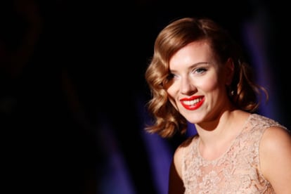 La actriz Scarlett Johansson, el domingo en la semana de la Moda de Milán.
