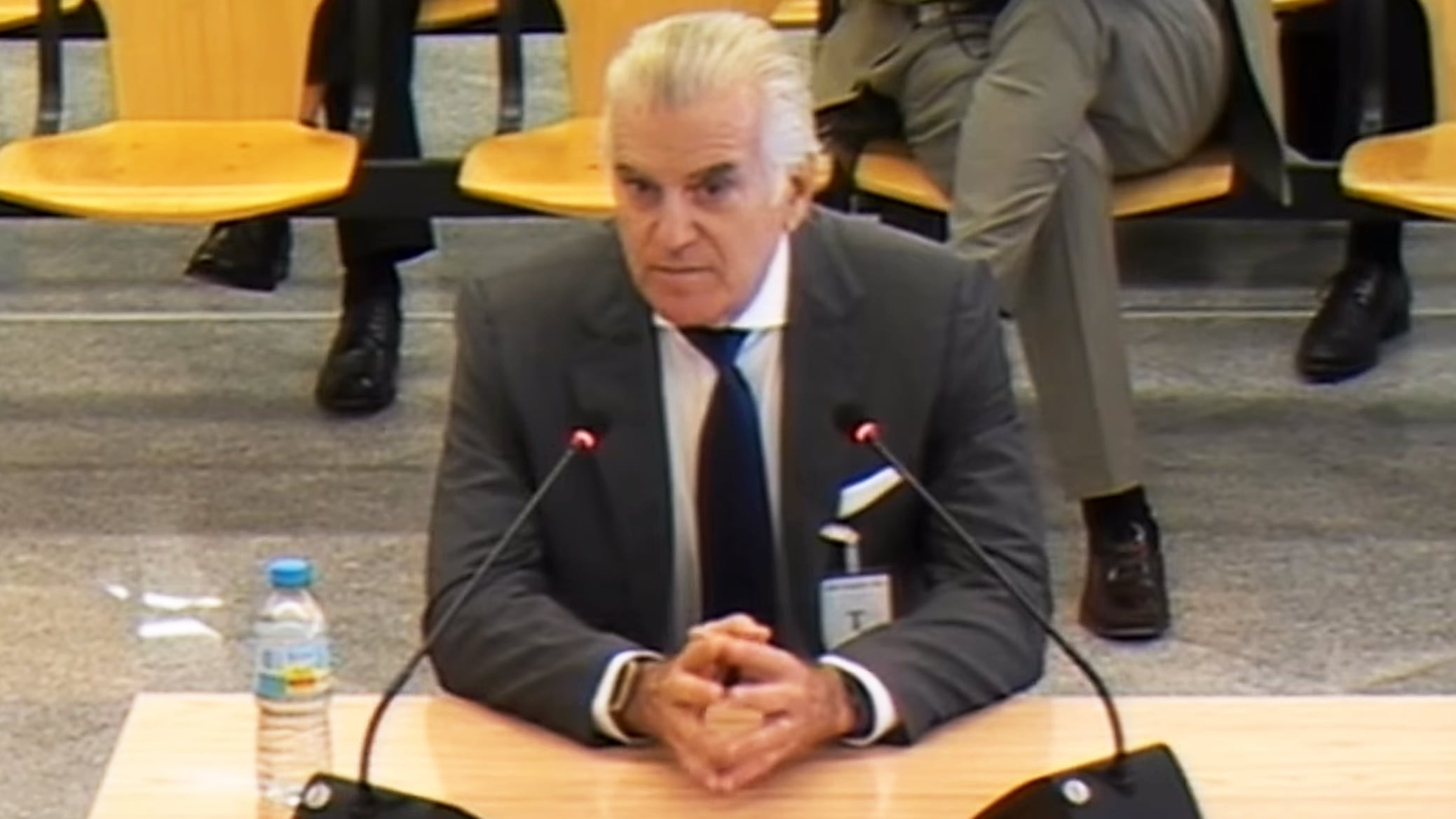 Luis Bárcenas, este lunes, durante su declaración en la Audiencia Nacional por el 'caso Kitchen'.