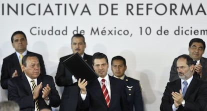 Pe&ntilde;a Nieto, hoy tras anunciar la reforma.