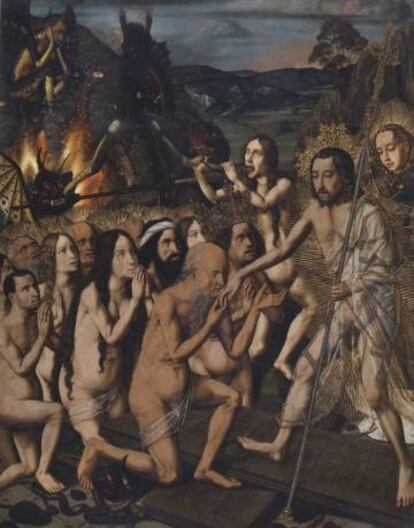 'Descenso de Cristo al limbo', de Bermejo, en el MNAC.