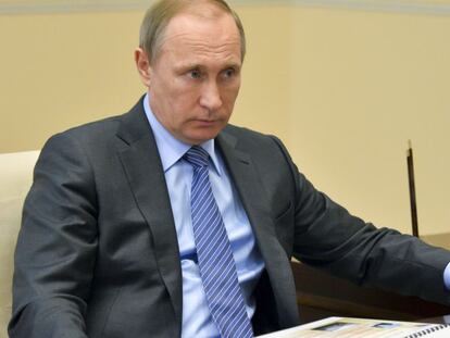 El presidente Putin, este martes durante un encuentro de trabajo.