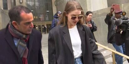 Gigi Hadid, a su salida de la corte de Manhattan.