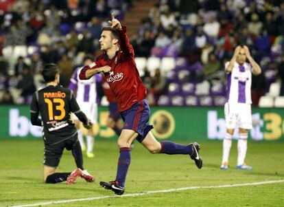 Oier celebra el gol de la victoria