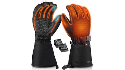 Estos guantes calefactables, con unos acabamos muy pulidos, se vende en cuatro tallas distintas.
