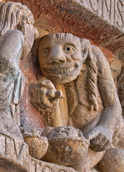 Representación del diablo en la iglesia de Santa Fe de Conques (Aveyron, Francia).