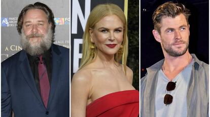 Russell Crowe, Nicole Kidman y Chris Hemsworth.