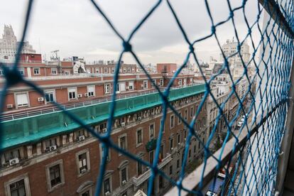 Estado de las obras del Centro Canalejas, en Madrid. En la imagen, vistas del centro de Madrid desde alguna de sus futuras viviendas particulares.