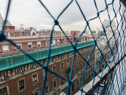 Estado de las obras del Centro Canalejas, en Madrid. En la imagen, vistas del centro de Madrid desde alguna de sus futuras viviendas particulares.