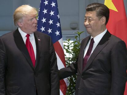 Donald Trump, a la izquierda, junto a Xi Jinping, en la cumbre del G-20 en Hamburgo.